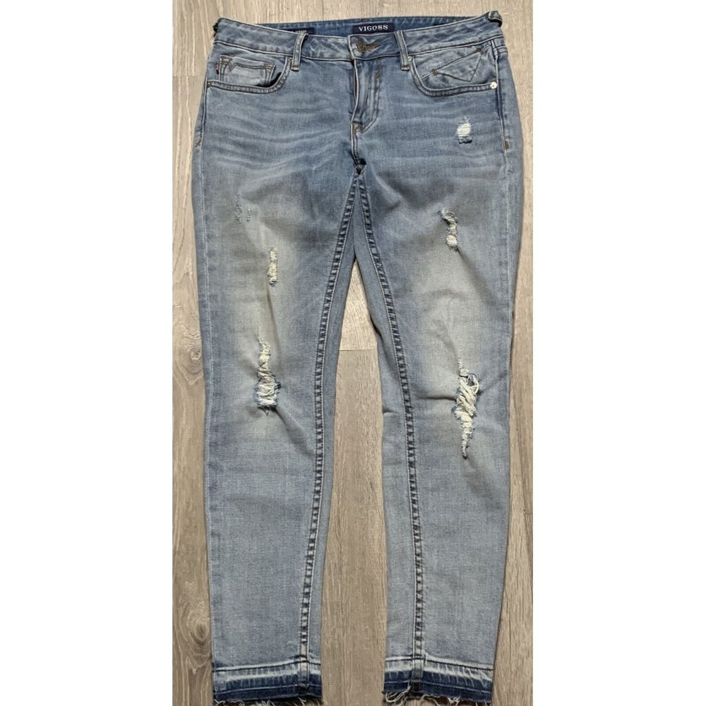 Women’s Vigoss The Jagger Skinny Jeans Destroyed‎ Light Wash W27 L26